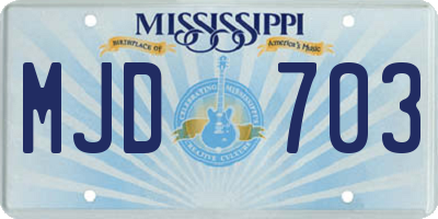 MS license plate MJD703