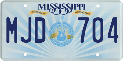 MS license plate MJD704