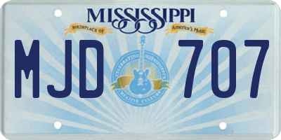 MS license plate MJD707