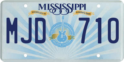 MS license plate MJD710