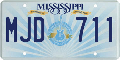 MS license plate MJD711