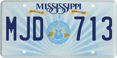 MS license plate MJD713
