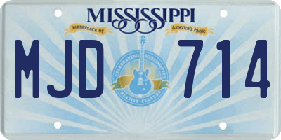 MS license plate MJD714
