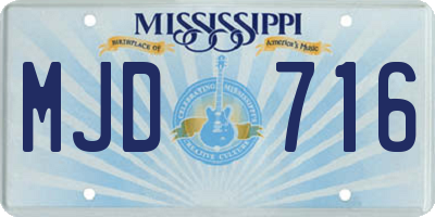 MS license plate MJD716