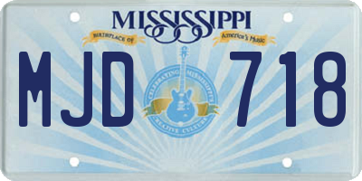 MS license plate MJD718