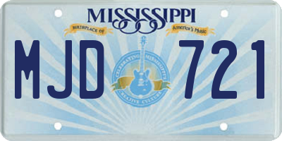 MS license plate MJD721