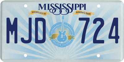 MS license plate MJD724