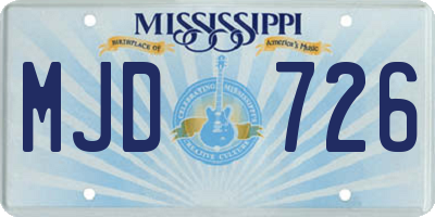 MS license plate MJD726