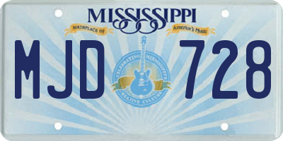 MS license plate MJD728