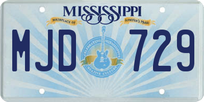 MS license plate MJD729