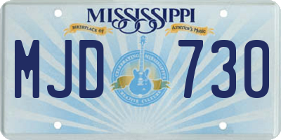 MS license plate MJD730