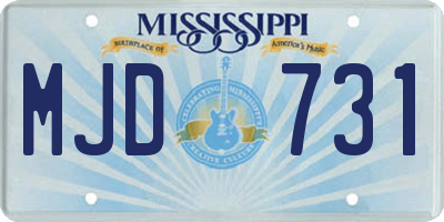 MS license plate MJD731