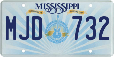 MS license plate MJD732