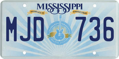 MS license plate MJD736