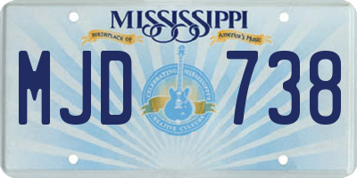 MS license plate MJD738