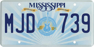 MS license plate MJD739