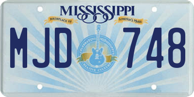 MS license plate MJD748