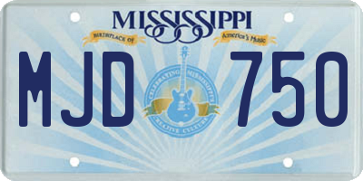 MS license plate MJD750