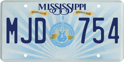 MS license plate MJD754
