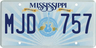 MS license plate MJD757