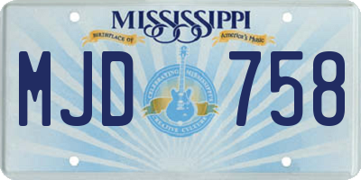 MS license plate MJD758