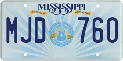 MS license plate MJD760
