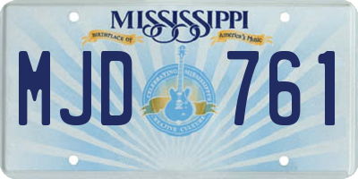 MS license plate MJD761