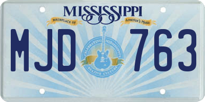 MS license plate MJD763