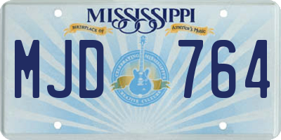 MS license plate MJD764