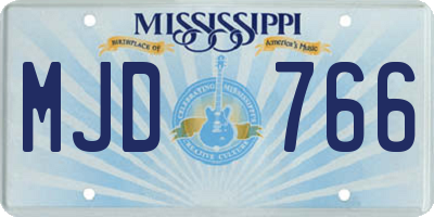 MS license plate MJD766