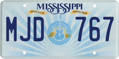 MS license plate MJD767