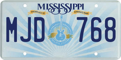 MS license plate MJD768