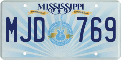 MS license plate MJD769