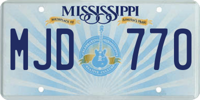 MS license plate MJD770
