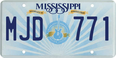 MS license plate MJD771
