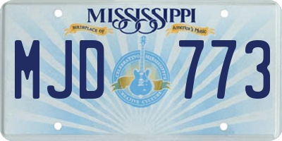 MS license plate MJD773