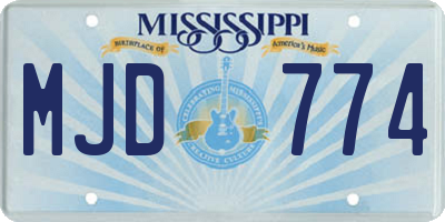 MS license plate MJD774