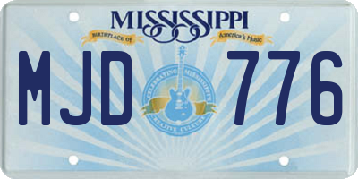 MS license plate MJD776