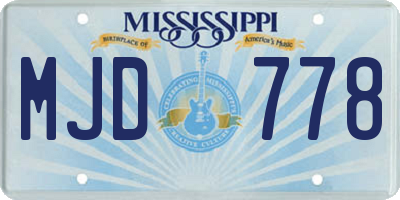 MS license plate MJD778