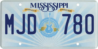 MS license plate MJD780