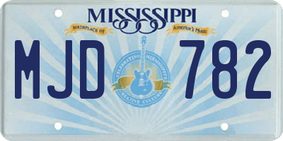 MS license plate MJD782