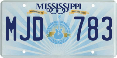 MS license plate MJD783