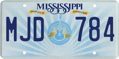 MS license plate MJD784
