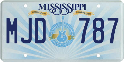 MS license plate MJD787