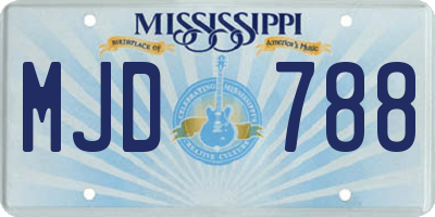 MS license plate MJD788