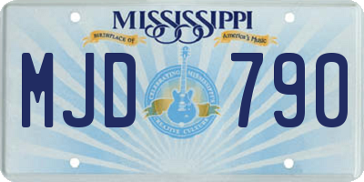 MS license plate MJD790