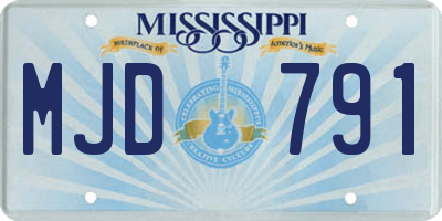 MS license plate MJD791