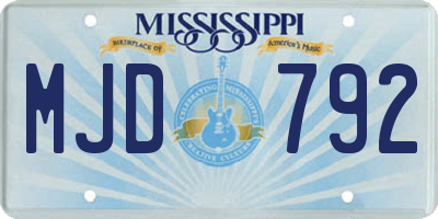 MS license plate MJD792