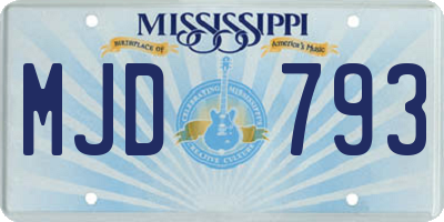 MS license plate MJD793
