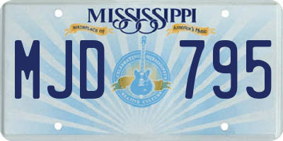 MS license plate MJD795